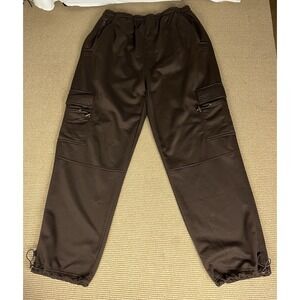 Vintage‎ 90's Raw Blue Cargo Sweatpants Brown Polyester Men's 2XL